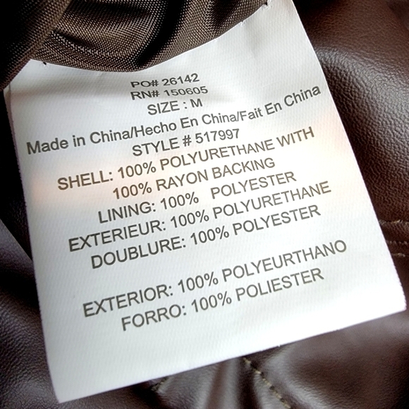 THERAPY women's m faux leather vegan friendly brown asymmetrical zipper jacket - Picture 11 of 12